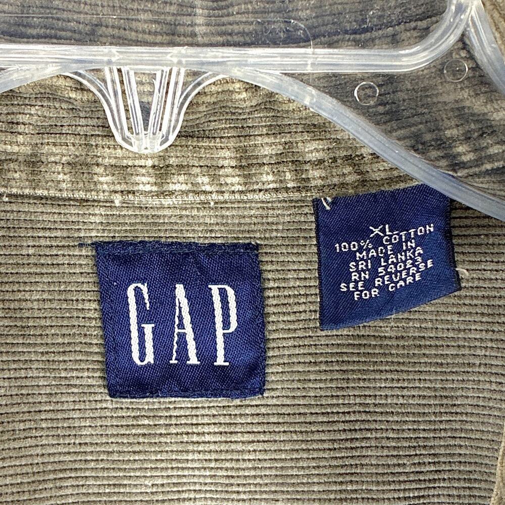VTG Gap Overshirt Mens XL Brown Corduroy Workwear Heavyweight Preppy Classic Y2K - Picture 8 of 8